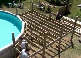 If your deck and pool top are to be the same height, set posts and leave them slightly long. Craig Heffernan Learn To Build It Yourself With Craig Heffernan