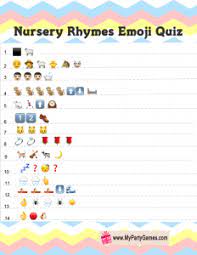 Free Printable Baby Shower Nursery Rhymes Emoji Quiz Free Baby Shower Games Nursery Rhyme Baby Shower Nursery Rhyme Baby Shower Game