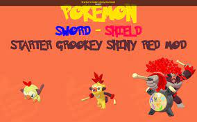 Well, we're hoping to help you out a bit with this quick look at them and what they will be bringing to the table in this new set of games for the nintendo switch. Starter Grookey Shiny Red Mod Pokemon Sword Shield Skin Mods