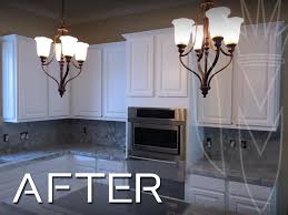 I vote for painting all of the cabinets since part of the issue with the kitchen is all those maple cabinets against the wood floor. Professional Cabinet Finisher Providing Cabinet Finishing And Cabinet Refinishing Services Magnifico Cabrehab Repaint Refinish Reface