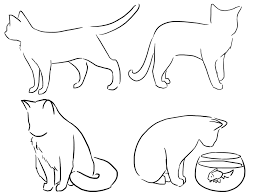First, draw the folds on the neck, then draw the contour of the back and tail, then the line of the chest in the cat. Four Cat Poses By Drunkontea On Deviantart Cat Drawing Cat Doodle Drawings