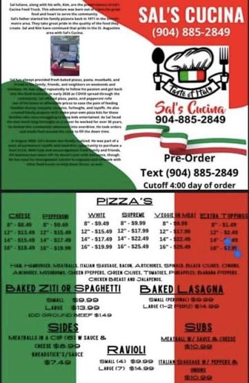 Sal’s Cucina Food Truck — Italian restaurant food truck in St. Augustine, Florida