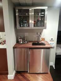 Bar With Medical Cabinet Kegerator And Ice Maker Home Bar Counter Diy Home Bar Home Cocktail Bar