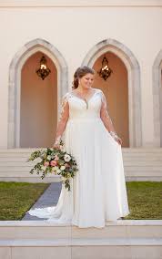 Long Sleeved Casual Plus Size Wedding Dress Stella York Wedding Dresses Wedding Dresses Plus Size Casual Wedding Dress Wedding Dresses Lace