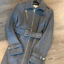 Michael kors zip front hooded wool blend coat. Michael Michael Kors Jackets Coats Michael Kors Wool Blend Zip Front Coat Poshmark