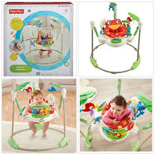 The fisher price baby jumper is an ideal playing center for babies who are active and need a safe environment to play in. New Fisher Price Rainforest Jumperoo Baby Jumping Exercisers Toddlers Bouncer Baby Activity Jumper Fisher Price Rainforest Jumperoo Activity Jumper