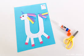 Didactic alphabet to color it, with letter u and unicorn, vector illustration. Printable Letter U Craft Unicorn Fun With Mama