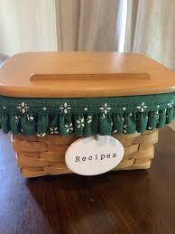 Maybe you would like to learn more about one of these? Longaberger Large Recipe Basket With Heritage Green Liner Etsy Food Basket Recipe Cards Basket