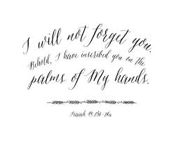 I Have Carved You In The Palm Of My Hand Isaiah Digital Print Of Isaiah 49 15 I Will Never Forget You Behold I Etsy Digital Prints Lettering Digital