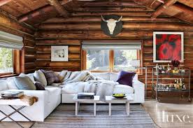 This Stunning Seattle Home Puts Glam Firmly Back On The Design Map Cabin Living Room Cabin Living Log Cabin Living