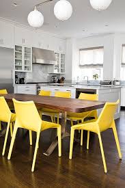 canary yellow plastic dining chairs