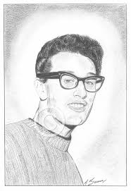 Buddy Holly Pencil Portrait by Antonio Bosano