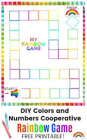 Everything you want to know about printable coloring pages for children is here! Rainbow Game Diy Shapes And Colors Board Game Mosswood Connections Rainbow Games Kids Learning Activities Kids Learning