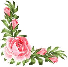 Rose Corner Decoration Png Clip Art Flower Border Png Flower Art Flower Painting