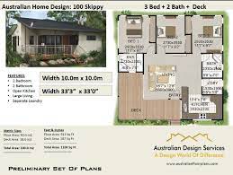 3 Bedroom Country Style House Plan Australia 1100 Sq Foot 100 Sq Meters 3 Bed Home On Stumps Concept House Plans For Sale House Plans Australia Country Style House Plans House Plans For Sale