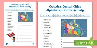 50 states and capitals in alphabetical order. Canada S Capital Cities Alphabetical Order Worksheet Worksheet