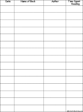 Reading Log Worksheets Enchantedlearning Com