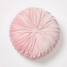 Velvet Round Pillow Pink Pillows Decorative Pink Room Decor Pink Pillows