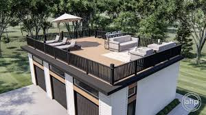 We work with homeowners to develop a comprehensive design that is congruent with their budget and programmatic goals for their outdoor space. 3 Car Garage With Party Deck Legrone