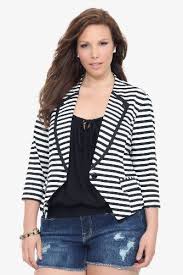 Black And White Striped Blazer Plus Size Amazon Com Torrid Plus Size Black White Striped Ponte Blazer Clothing 58 50 Stylish Plus Size Clothing Plus Size Outfits Fashion