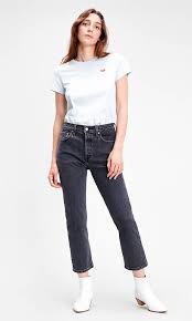 Coupe droite intemporelle avec fermeture bouton. 501 Levi S Crop Jeans Noir Levi S Fr