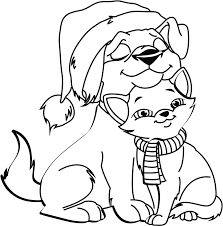 Keep your kids busy doing something fun and creative by printing out free coloring pages. Dog And Cat On Christmas Coloring Page Free Printable Coloring Pages For Kids