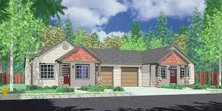 Duplexes have two separate residences, each with an entrance to the outdoors, while. Ranch Duplex One Level 1 Story House Plans D 459 Bruinier Associates