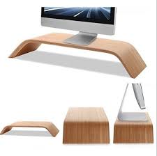 Robot Check Monitor Stand Cool Desk Accessories Wooden Stand