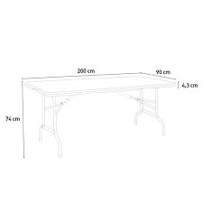 La table est livrée chez vous, sans frais. Dolomites Table Pliante En Plastique 200x90 Cm Pour Jardin Et Camping