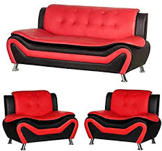 This black and white configurable modernthis black and white configurable modern contemporary real leather sectional living room furniture set with sofa, loveseat, chair, ottoman. Amazon Com Home Square Living Room Furniture Set 3 Piece Modern Faux Leather Sofa Couch Arm Chairs Lounge Club Chair Solid Wood Frame Red Black Furniture Decor