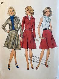 70s Misses Dress, Simplicity 5846, Sewing Pattern, Unlined Jacket, Princess  Seams, Front Button Jacket, Gored Skirt Dress, Sleeveless