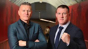 Retired afl hard man barry hall shows off his ripped body ahead of his afl vs nrl fight with paul gallen, who proves he's no slouch in the gym either. Paul Gallen Vs Barry Hall Press Conference Boxing Nrl Vs Afl Code War Margaret Court Arena