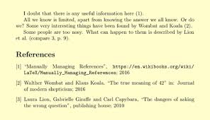 If 3 or more authors, list the first 1 and abbreviate with et al in italics. Latex Manually Managing References Wikibooks Open Books For An Open World