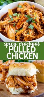 Crockpot Spicy Pulled Chicken Crazy For Crust Recipe Spicy Chicken Recipes Pulled Chicken Sandwiches Spicy Recipes