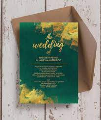 Emerald Green And Gold Wedding Invitation Emerald Wedding Invitations Green Wedding Invitations Green Invitations