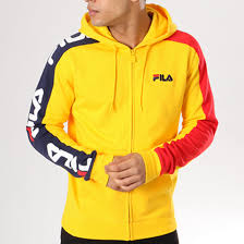 Achète dès maintenant avec une livraison rapide. Fila Sweat Zippe Capuche Avec Bandes Stan 684340 Jaune Laboutiqueofficielle Com