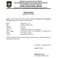 Contoh Surat Tugas Perjalanan Dinas Guru Paud