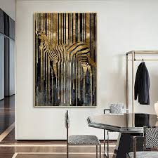 New tv wall mount stand design ideas very fantastic and cools. Abstract Golden Zebra Nordic Style Modern Wall Art Fine Art Canvas Pri Nordicwallart Com