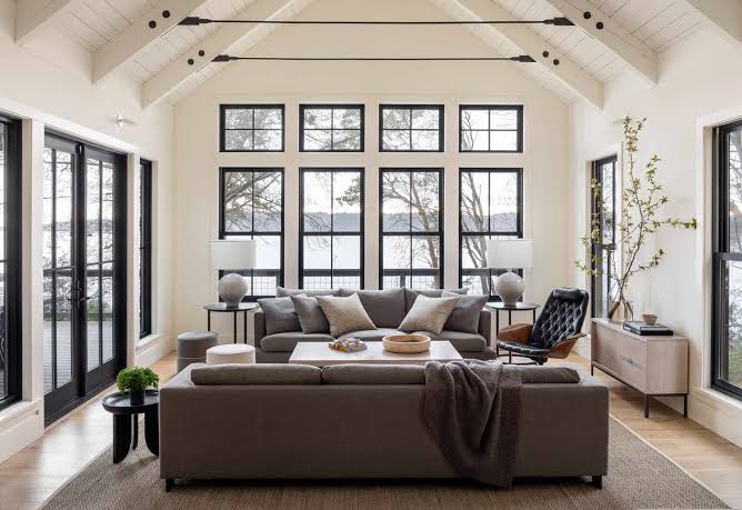 Coordinated modern living room furniture in a Mauritian family home