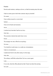 Inversion Inverted Sentence Inversions English Teaching Materials