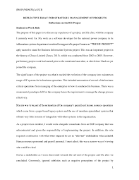 It may be a template on one's opinions on facts, events, controversy et al. Pdf Reflective Essay For Strategic Management Of Projects Reflections On The Bis Project Student In Work Role Mwelwa K Chibesakunda Academia Edu