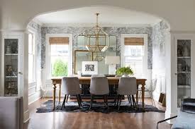 Puyallup Dutch Colonial By Kat Lawton Interiors Photos By Jeff Beck Black And White I Colonial Dining Room Dining Room Wallpaper Black And White Dining Room