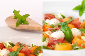 Caprese Mit Mozzarella Und Cantaloupe Melone Eine Kleine Prise Anna Rezept Cantaloupe Melone Caprese Melone