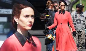 Sarah catharine paulson (born december 17, 1974) is an american actress. Sarah Paulson Dons Coral Colored Dress As She Prepares To Play Nurse Ratched In New Netflix Series Daily Mail Online