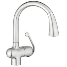 Find deals on products in faucet parts on amazon. Grohe Ladylux Single Handle Pull Out Kitchen Faucet In Realsteel 33755sd1 Ferguson