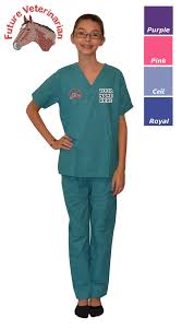 Embroidered Personalized Kids Veterinarian Scrubs With Horse Etsy