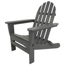 Polywood Classic White Folding Plastic Adirondack Chair Ad5030wh The Home Depot Trex Outdoor Furniture Adirondack Chair Plastic Adirondack Chairs