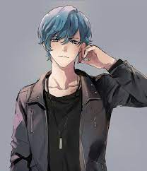 Pin By Thefriendliestpunk On Mysticmessenger Blue Hair Anime Boy Blue Hair Anime Anime Boy Hair