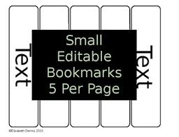 editable bookmark template teaching resources teachers pay teachers