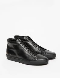 Common Projects Original Achilles Mid In Black Mid Top Sneakers Men S Shoes Sneakers